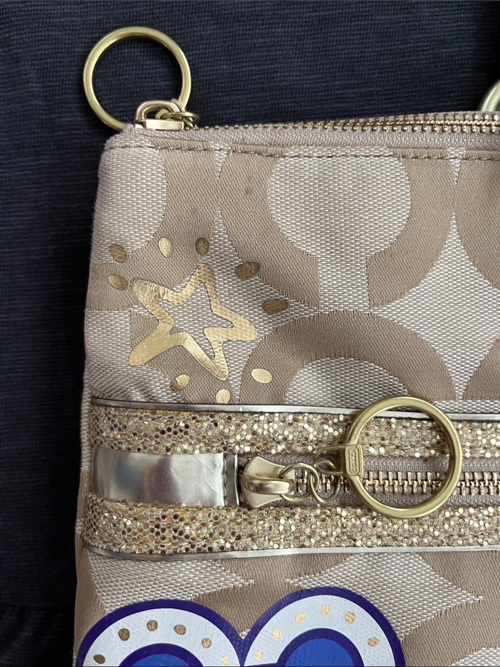 EUC Coach Poppy Graffiti Beige Signature Canvas Tote & Wallet/Wristlet - Picture 16 of 17